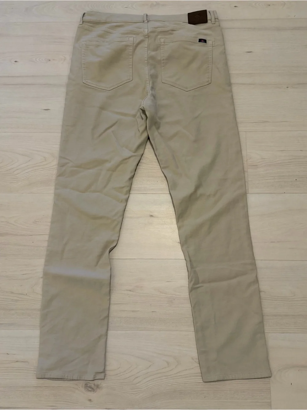 Faherty Men's Khaki Tan Straight Slim Pants